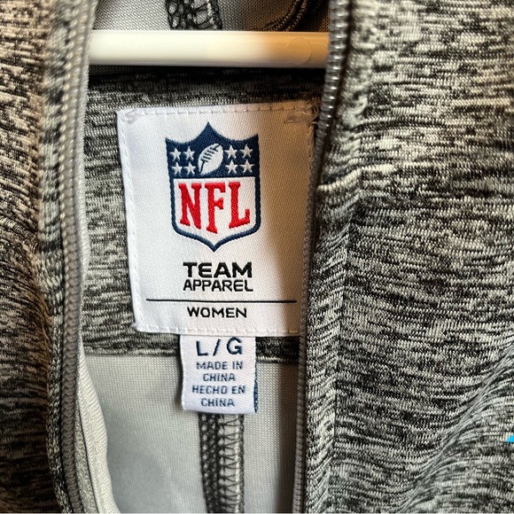 NFL Team Apparel Carolina Panthers Hoodie Grey women's size L - Picture 3 of 4
